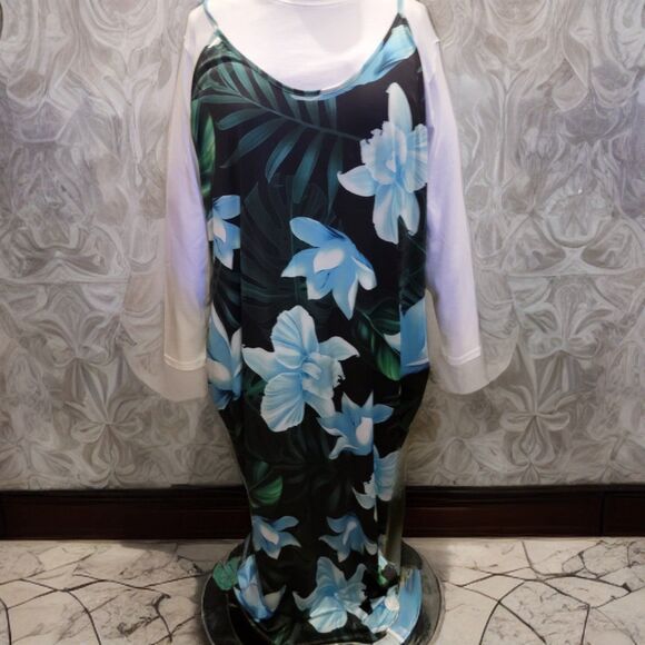 Hawaiian Maxi Dress W/Pockets Sz 4XL - Picture 1 of 5